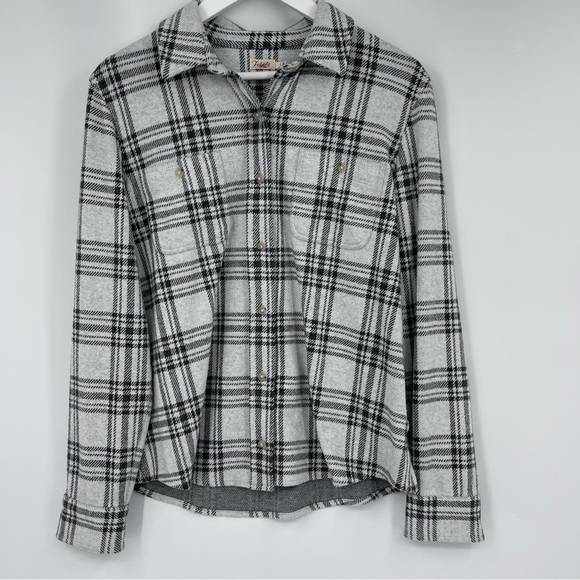 Faherty Legend Sweater Shirt Snowonder Plaid Womans Size L - Picture 2 of 7